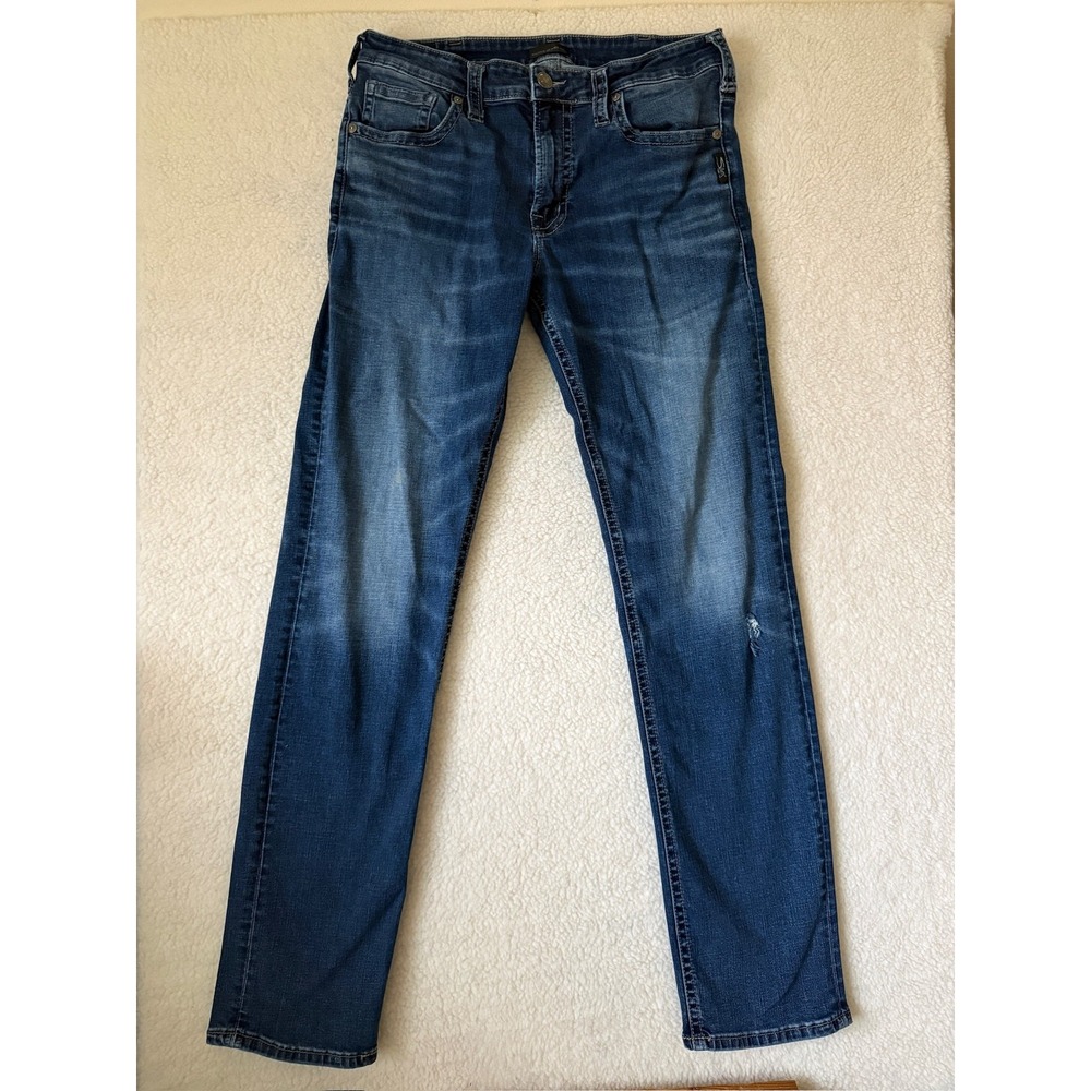 Silver Jeans Co. Eddie Jeans Mens 34 (Fits 32x34) Blue Relaxed Straight Stretch